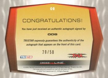 2008 TriStar TNA Cross the Line - Authentic Action Autographed Memorabilia Gold #MOA ODB  Back