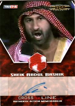 2008 TriStar TNA Cross the Line - Authentic Action Autographed Memorabilia Gold #MABA Sheik Abdul Bashir  Front