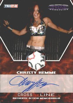 2008 TriStar TNA Cross the Line - Authentic Action Autographed Memorabilia Purple #MCHA Christy Hemme  Front