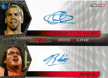 2008 TriStar TNA Cross the Line - Autographs Dual Gold #C2CR Christian Cage / Rhino  Front