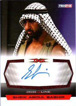 2008 TriStar TNA Cross the Line - Autographs Red #C-AB Sheik Abdul Bashir  Front