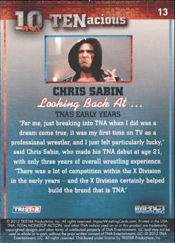 2012 TriStar Impact TNA TENacious #13 Chris Sabin Back