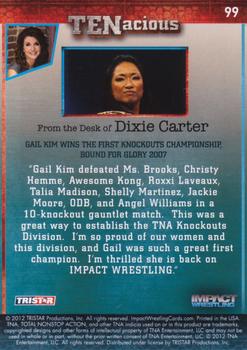 2012 TriStar Impact TNA TENacious #99 Gail Kim Wins 1st Knockouts / Championship, BFG 2007 Back