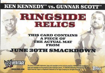 2006 Topps Heritage II WWE - Ringside Relics Doubles #NNO Ken Kennedy / Gunnar Scott  Back
