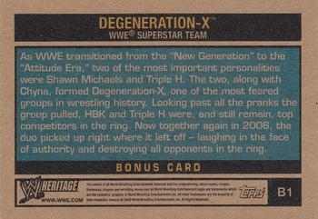 2006 Topps Heritage II WWE - Toppers #B1 Degeneration-X Back