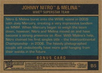 2006 Topps Heritage II WWE - Toppers #B5 Johnny Nitro & Melina Back