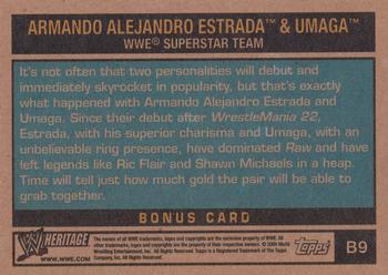 2006 Topps Heritage II WWE - Toppers #B9 Armando Alejandro Estrada & Umaga Back