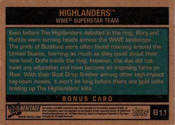 2006 Topps Heritage II WWE - Toppers #B11 Highlanders Back