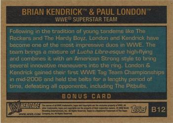 2006 Topps Heritage II WWE - Toppers #B12 Brian Kendrick & Paul London Back