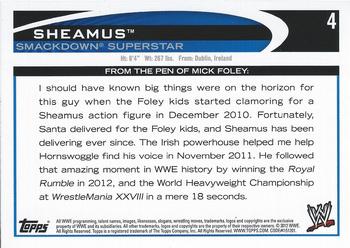 2012 Topps WWE #4 Sheamus  Back