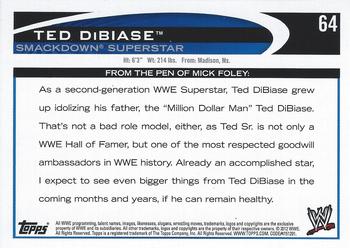2012 Topps WWE #64 Ted DiBiase Jr. Back