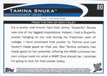 2012 Topps WWE #80 Tamina Snuka  Back