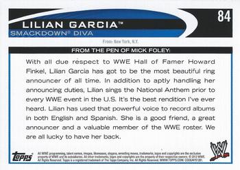 2012 Topps WWE #84 Lilian Garcia  Back