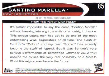 2012 Topps WWE #85 Santino Marella  Back