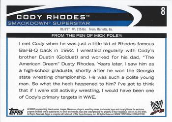 2012 Topps WWE #8 Cody Rhodes  Back