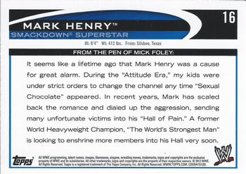 2012 Topps WWE - Blue #16 Mark Henry  Back