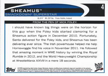 2012 Topps WWE - Blue #4 Sheamus  Back