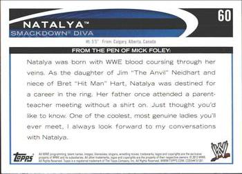 2012 Topps WWE - Blue #60 Natalya  Back