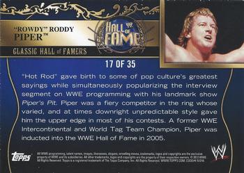 2012 Topps WWE - Classic Hall of Famers #17 Rowdy Roddy Piper  Back