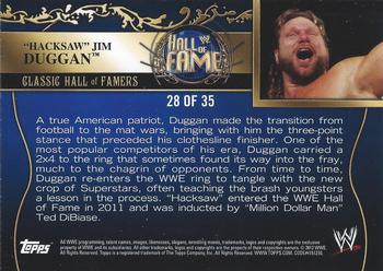 2012 Topps WWE - Classic Hall of Famers #28 Hacksaw Jim Duggan  Back