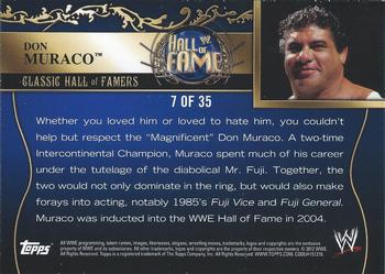 2012 Topps WWE - Classic Hall of Famers #7 Don Muraco  Back
