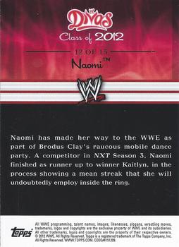 2012 Topps WWE - Divas Class of 2012 #12 Naomi  Back