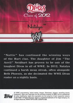 2012 Topps WWE - Divas Class of 2012 #13 Natalya  Back