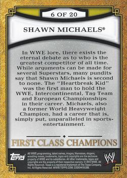 2012 Topps WWE - First Class Champions #6 Shawn Michaels  Back