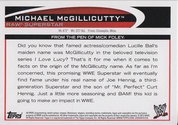 2012 Topps WWE - Shirt Relics #NNO Michael McGillicutty Back