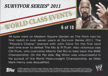 2012 Topps WWE - World Class Events #6 Survivor Series 2011  Back