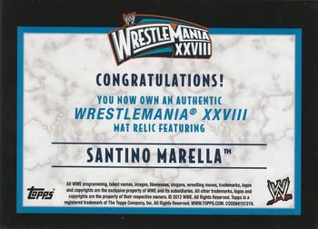 2012 Topps WWE - WrestleMania XXVIII Mat Relics #NNO Santino Marella  Back