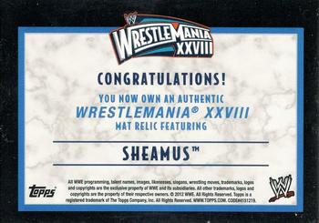 2012 Topps WWE - WrestleMania XXVIII Mat Relics #NNO Sheamus  Back