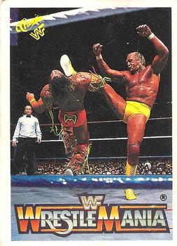 1990 Classic WWF The History of Wrestlemania #132 Hulk Hogan / Ultimate Warrior Front