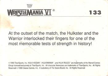 1990 Classic WWF The History of Wrestlemania #133 Hulk Hogan / Ultimate Warrior Back