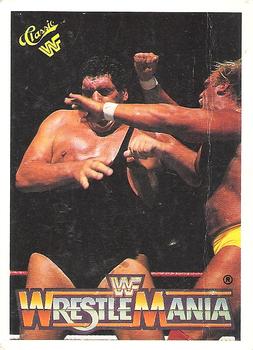 1990 Classic WWF The History of Wrestlemania #28 Hulk Hogan / Andre the Giant Front