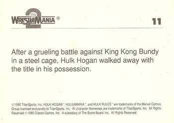 1990 Classic WWF The History of Wrestlemania #11 Hulk Hogan Back