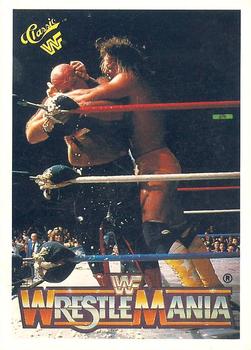 1990 Classic WWF The History of Wrestlemania #13 Macho Man Randy Savage / George The Animal Steele Front