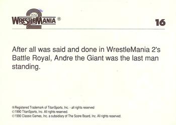 1990 Classic WWF The History of Wrestlemania #16 Andre the Giant Back