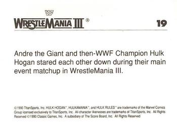 1990 Classic WWF The History of Wrestlemania #19 Andre the Giant / Hulk Hogan Back