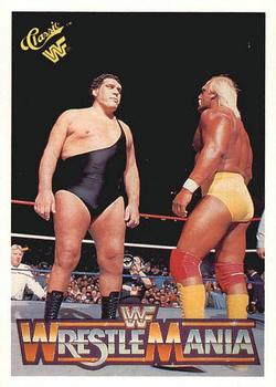 1990 Classic WWF The History of Wrestlemania #19 Andre the Giant / Hulk Hogan Front