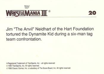 1990 Classic WWF The History of Wrestlemania #20 Jim Neidhart / Dynamite Kid Back