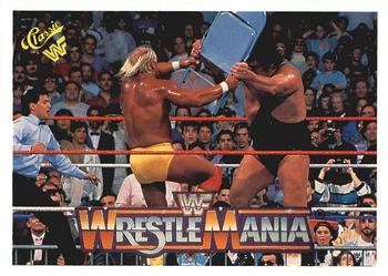 1990 Classic WWF The History of Wrestlemania #34 Hulk Hogan / Andre the Giant Front