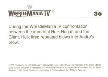 1990 Classic WWF The History of Wrestlemania #36 Hulk Hogan / Andre the Giant Back