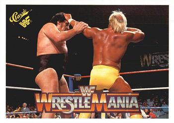 1990 Classic WWF The History of Wrestlemania #36 Hulk Hogan / Andre the Giant Front