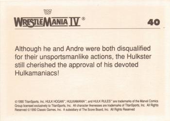 1990 Classic WWF The History of Wrestlemania #40 Hulk Hogan Back