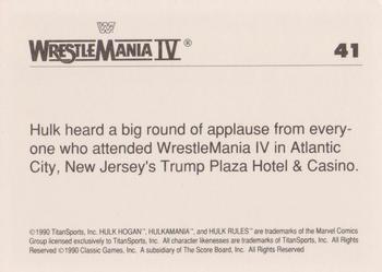 1990 Classic WWF The History of Wrestlemania #41 Hulk Hogan Back