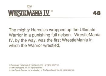 1990 Classic WWF The History of Wrestlemania #48 Hercules / Ultimate Warrior Back