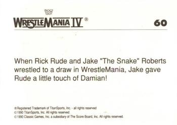 1990 Classic WWF The History of Wrestlemania #60 Jake 