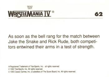 1990 Classic WWF The History of Wrestlemania #62 Jake 
