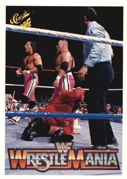 1990 Classic WWF The History of Wrestlemania #124 Hart Foundation Front